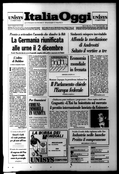 Italia oggi : quotidiano di economia finanza e politica